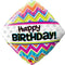 18" DIAMOND FOIL BIRTHDAY CHEVRON PATTERNS